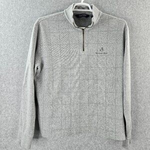 Polo Ralph Lauren Golf 1/4 Zip Mens Large Gray Grid Check Pullover Pelican Hill